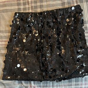 Sequin Black Mini Skirt